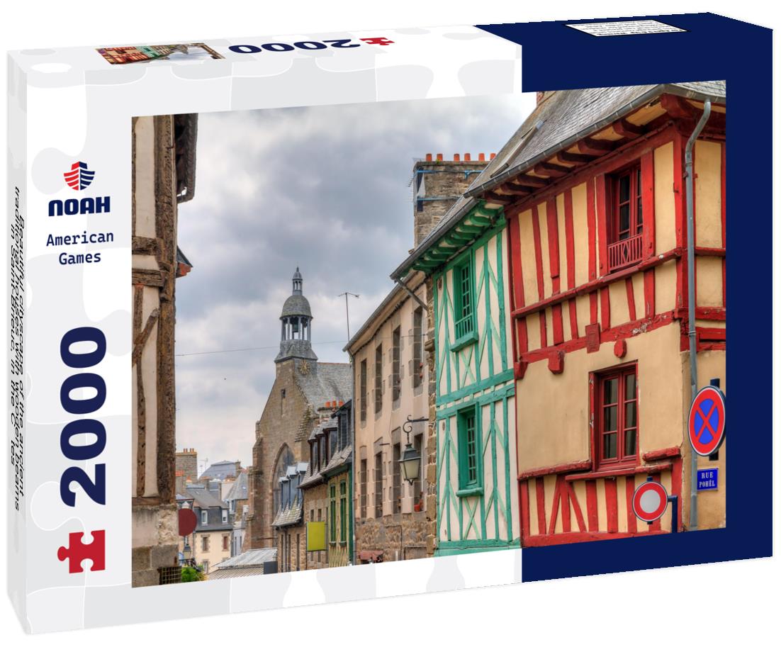 Noah Jigsaw Puzzle Beautiful cityscape of the ancient traditional houses with wooden beams in Saint-Brieuc, in the Côtes-d'Armor department in Brittany, France 2000 pieces