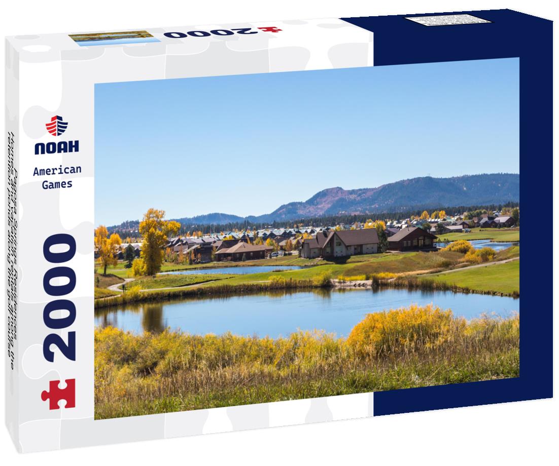 Noah Jigsaw Puzzle Pagosa Springs Residences - Homes and vacation rentals among the retention ponds along the golf course in Pagosa Springs Colorado in Autumn 2000 pieces