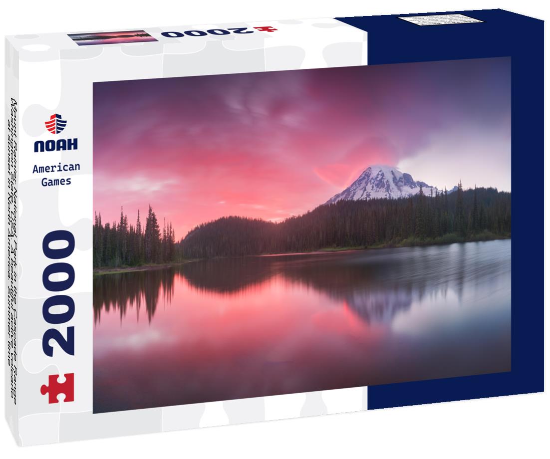 Noah Jigsaw Puzzle Mount Rainier National Park in the Cascade Range, Washington State, USA. A beautiful active volcano at sunset in North America. Summer time 2000 pieces