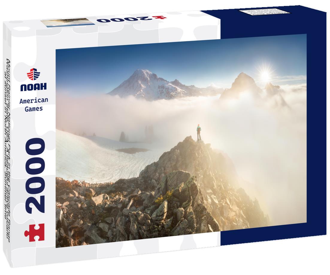 Noah Jigsaw Puzzle Mount Rainier National Park in the Cascade Range, Washington State, USA. A beautiful active volcano at sunset in North America. Summer time 2000 pieces