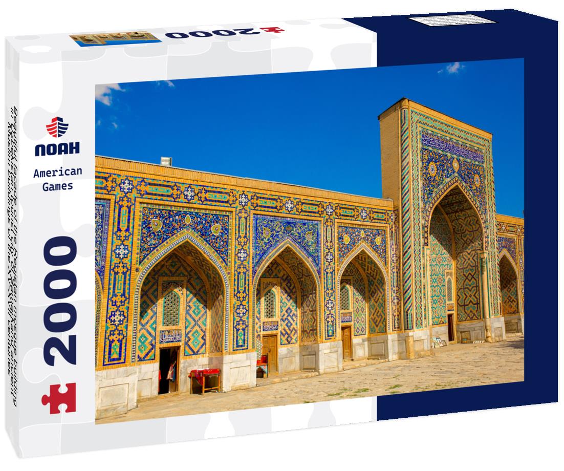Noah Jigsaw Puzzle Beautiful facade of the Registan mosque building in Uzbekistan tourist city of Samarkand ancient Muslim buildings of the XV-XVII centuries 2000 pieces