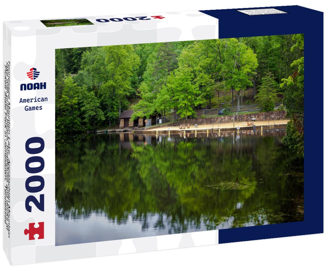 Noah Jigsaw Puzzle Tennessee Mountain Lake. Appalachian Mountain lake with public beach, boathouse and docks at Pickett State Park in Jamestown, Tennessee 2000 pieces