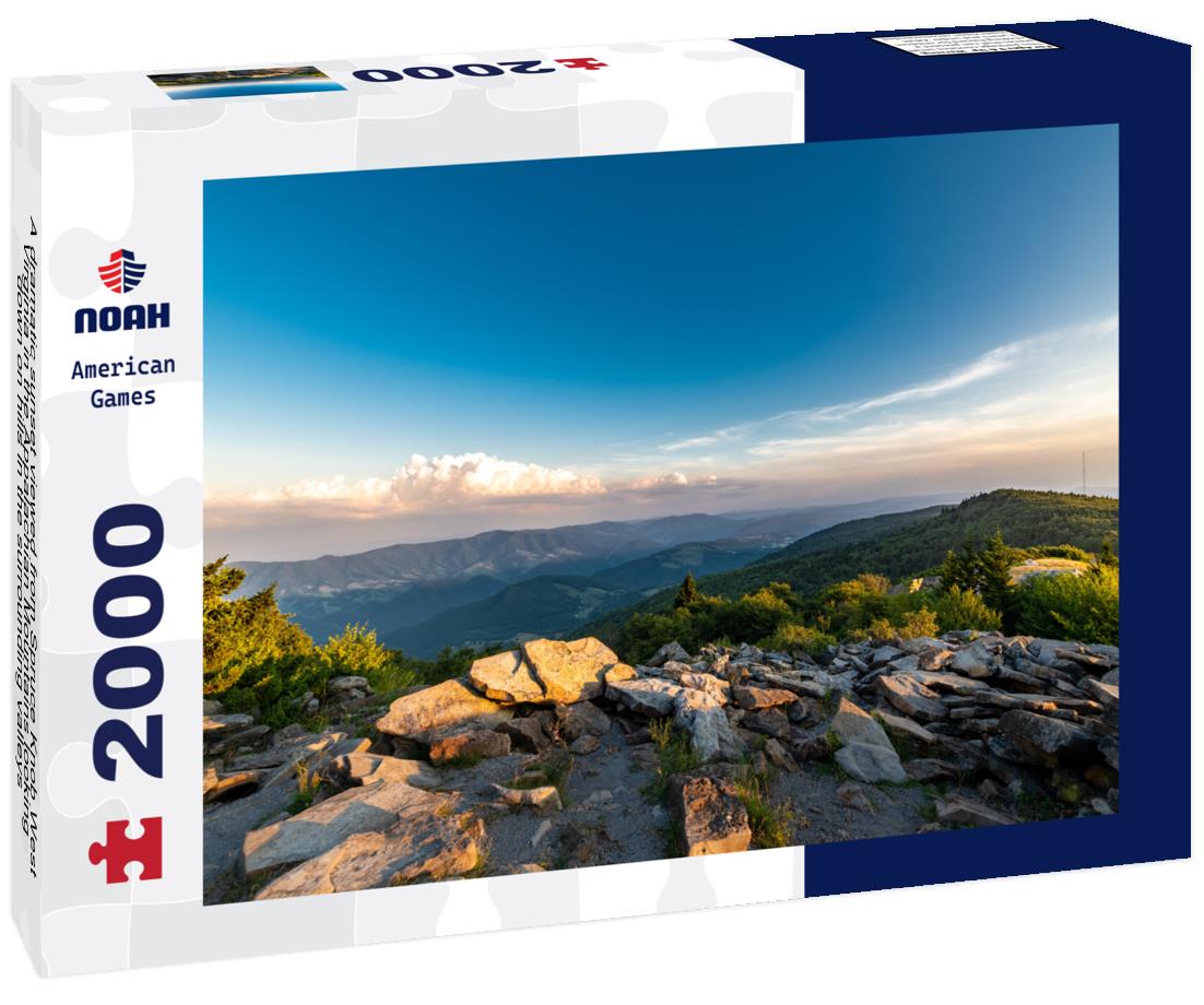 Noah Jigsaw Puzzle A dramatic sunset viewed from Spruce Knob West Virginia in the Appalachian Mountains looking down on hills in the surrounding valleys 2000 pieces
