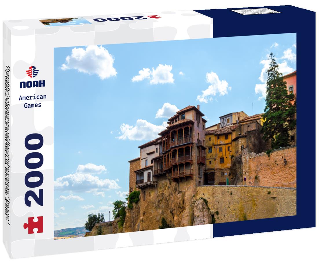 Noah Jigsaw Puzzle Beautiful cityscape of the picturesque Hanged Houses (Casas Colgadas) in Cuenca, Spain. Curious houses built on the rocks of a cliff 2000 pieces