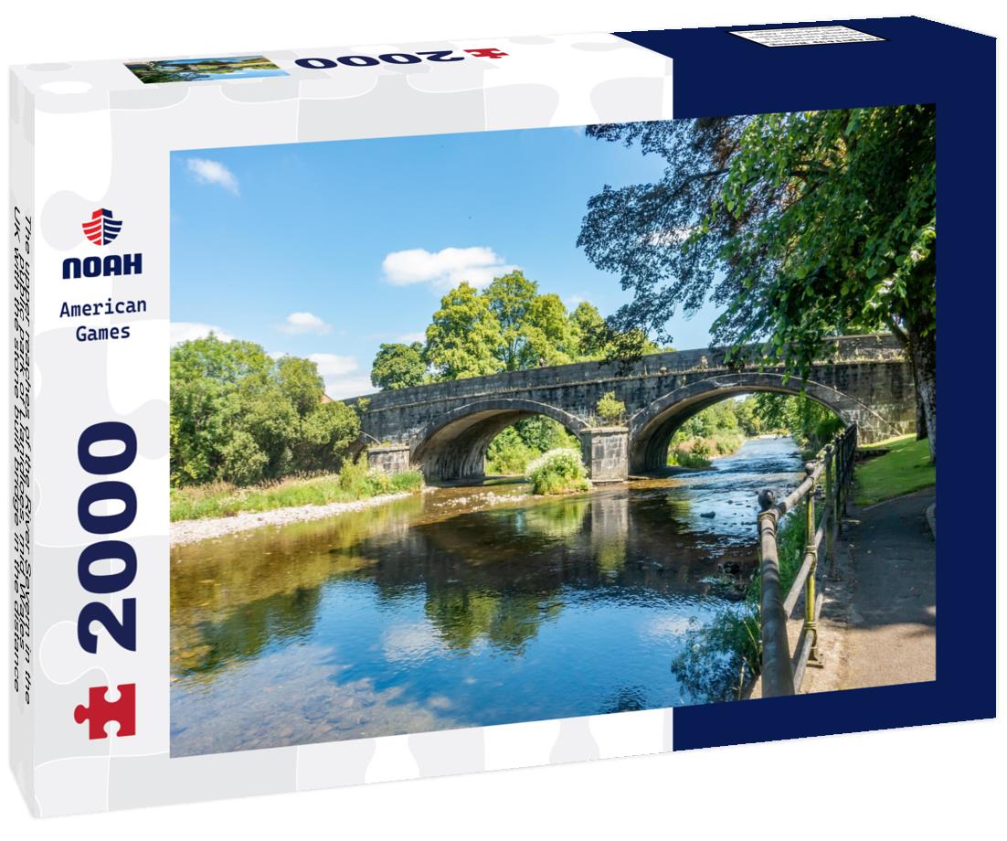 Noah Jigsaw Puzzle The upper reaches of the River Severn in the public park of Llanidloes, mid Wales, UK with the stone built bridge in the distance 2000 pieces