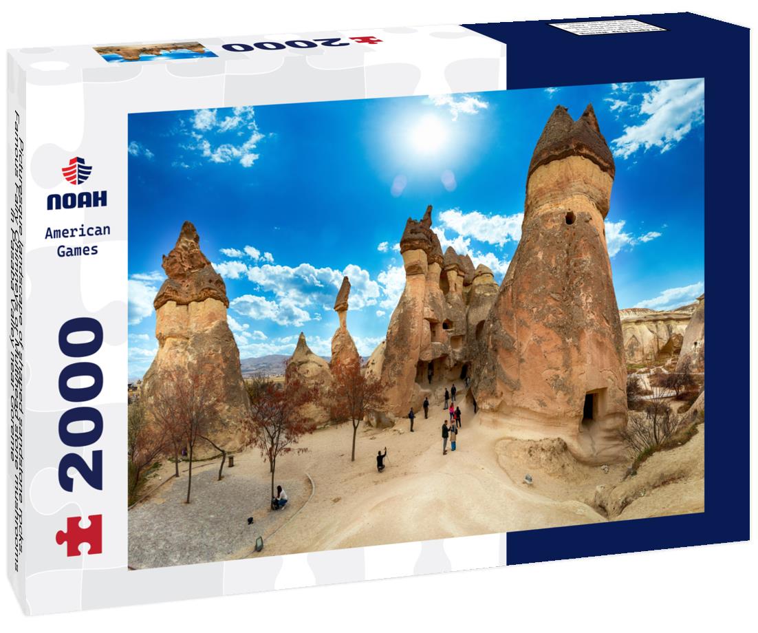 Noah Jigsaw Puzzle Picturesque landscape of shaped sandstone rocks. Famous Fairy Chimneys or Multihead stone mushrooms in Pasaba Valley near Goreme 2000 pieces