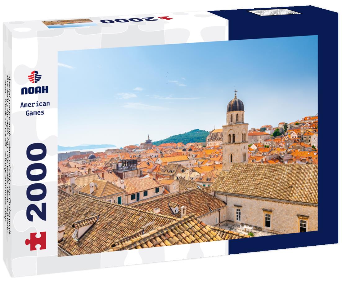 Noah Jigsaw Puzzle Aerial panoramic view of old city Dubrovnik. Ancient city with big city walls near adriatic sea. View of roofs, sunny summer day 2000 pieces