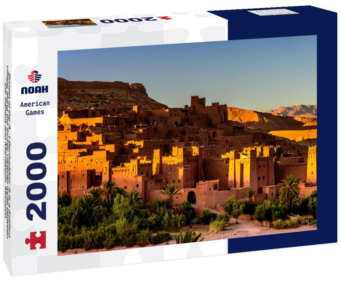 Noah Jigsaw Puzzle Sunset at the Aït Benhaddou. It is a fortified village along the former caravan route between the Sahara and Marrakech, Morocco 2000 pieces