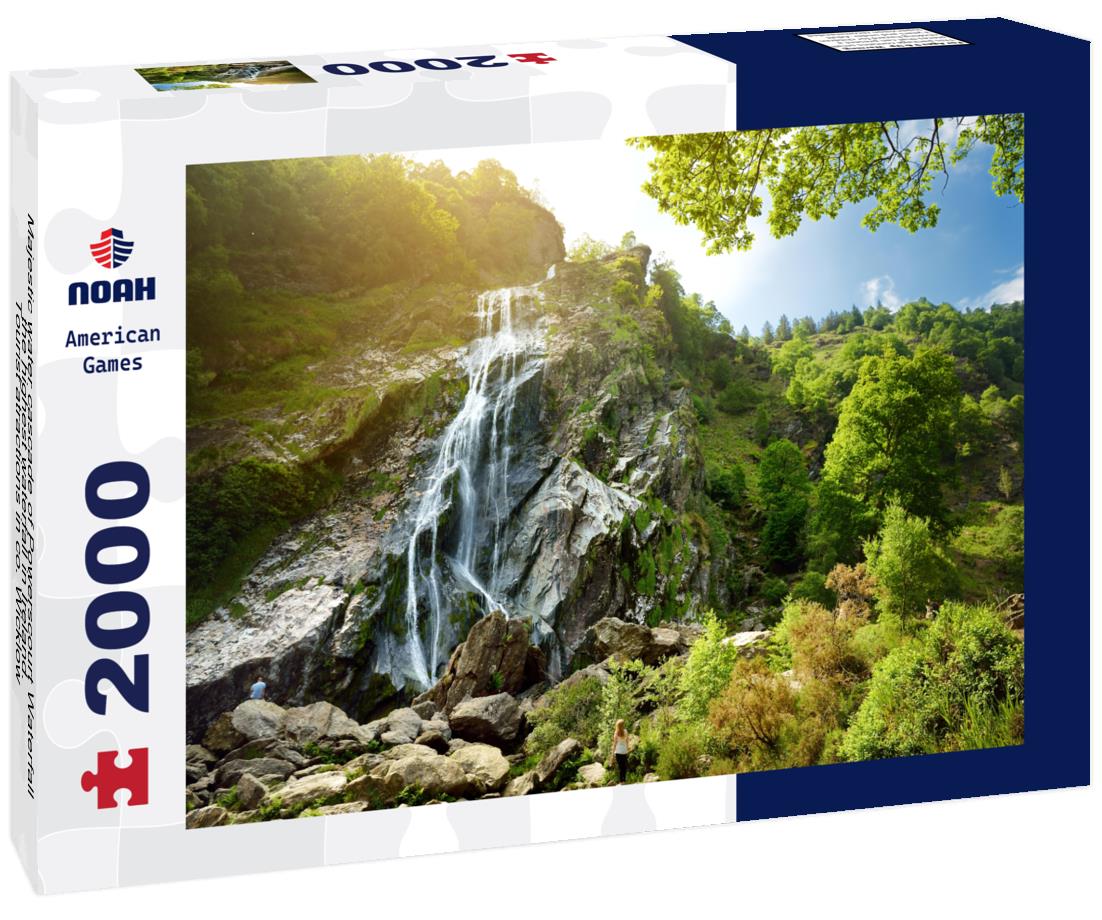 Noah Jigsaw Puzzle Majestic water cascade of Powerscourt Waterfall, the highest waterfall in Ireland. Tourist atractions in co. Wicklow, Ireland 2000 pieces