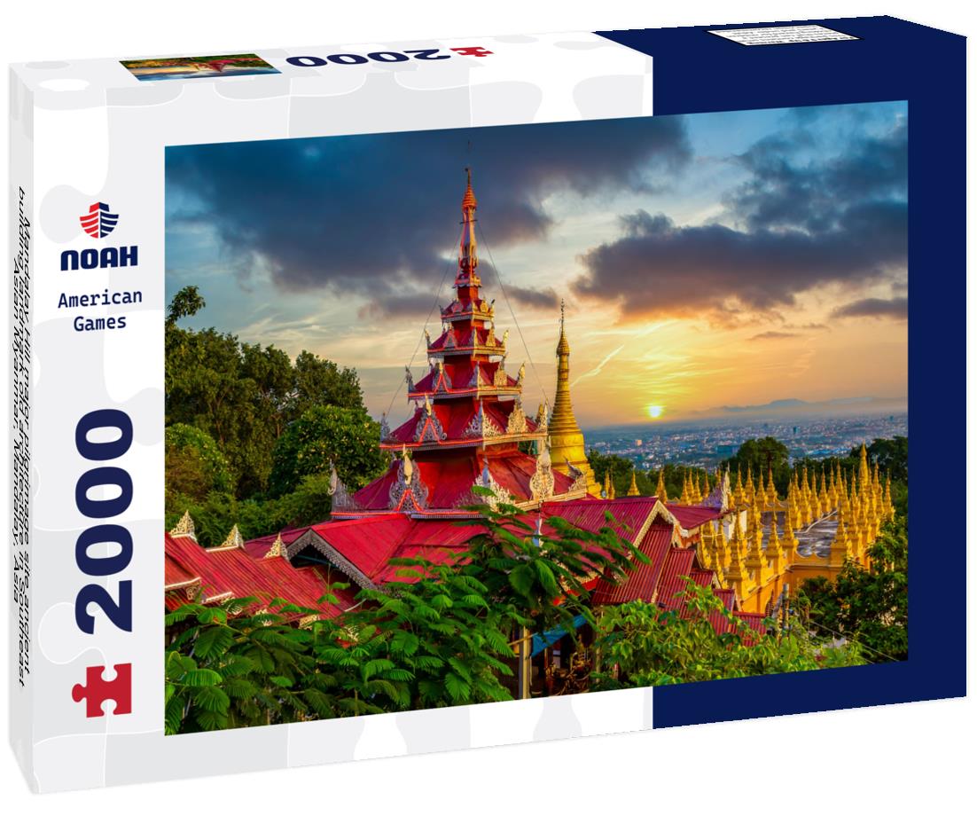 Noah Jigsaw Puzzle Mandalay Hill major pilgrimage site ancient building landmark old architecture in Southeast Asian Myanmar, Mandalay, Asia 2000 pieces