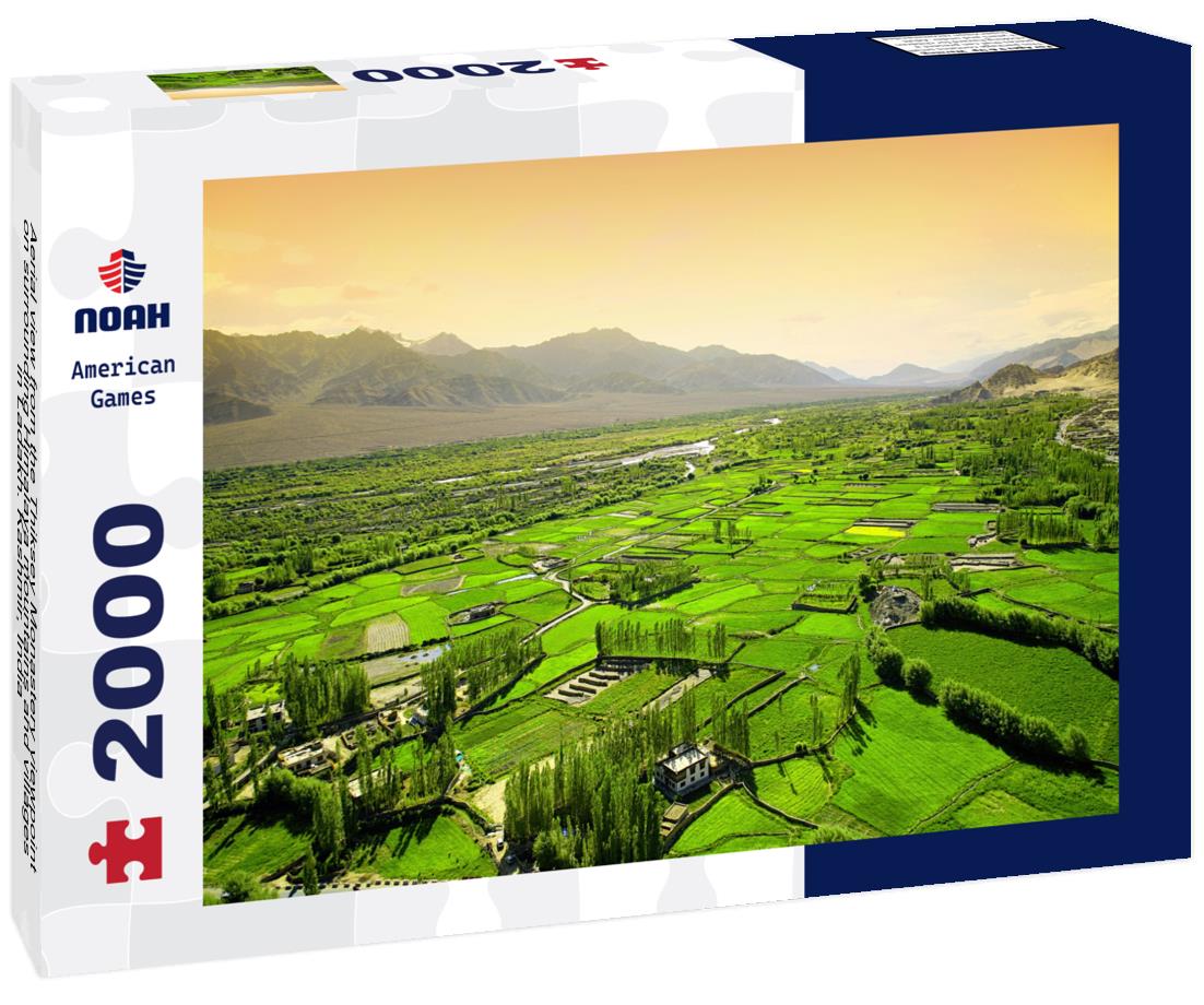 Noah Jigsaw Puzzle Aerial view from the Thiksey Monastery viewpoint on surrounding Himalaya mountains and villages in Ladakh. Kashmir, India 2000 pieces