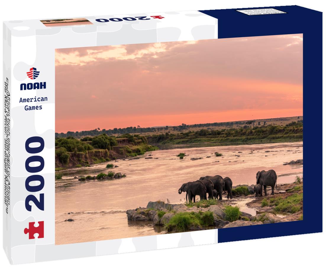 Noah Jigsaw Puzzle African bush elephant or African Elephant (Loxodonta africana crossing the Mara River. Serengeti National Park. Tanzania 2000 pieces