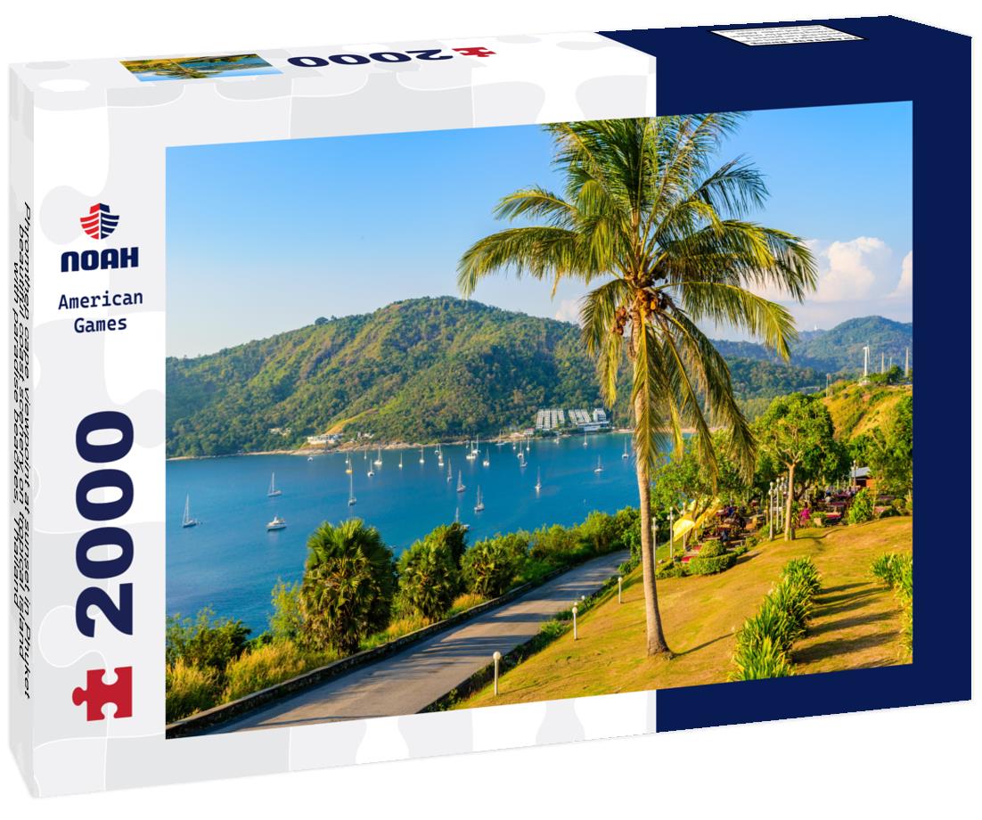Noah Jigsaw Puzzle Phromthep cape viewpoint at sunset in Phuket, beautiful coast scenery on tropical island with paradise beaches, Thailand 2000 pieces