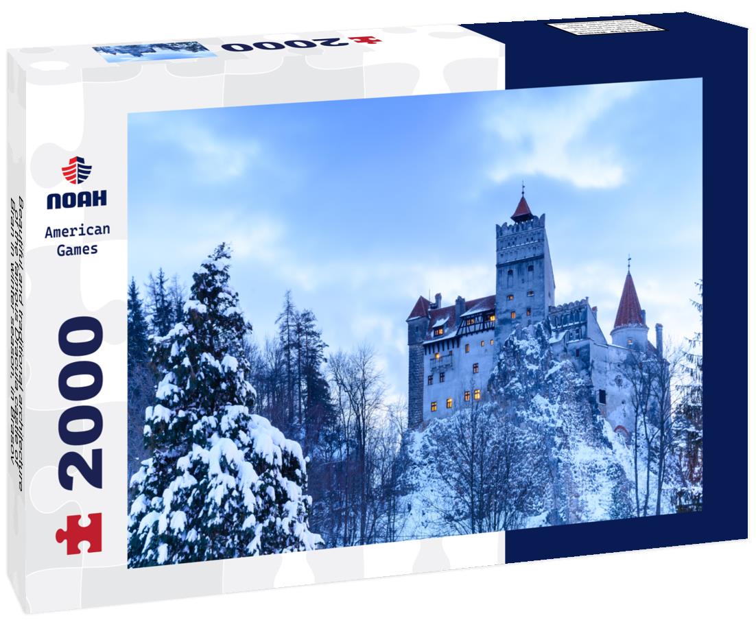 Noah Jigsaw Puzzle Beautiful and traditional architecture of the famous Dracula castle of Bran in winter season, in Brasov region, Romania 2000 pieces