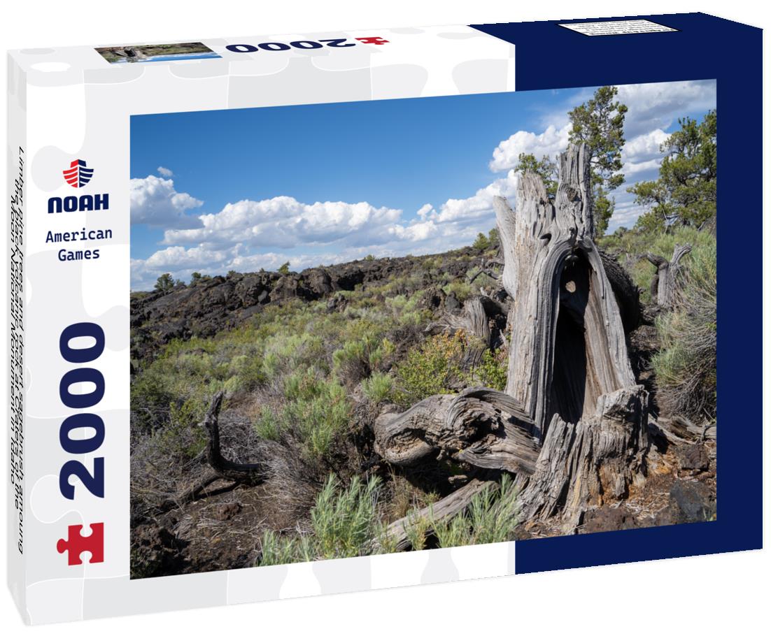 Noah Jigsaw Puzzle Limber pine trees and desert sagebrush amoung the black volcanic rock at Craters of the Moon National Monument in Idaho 2000 pieces