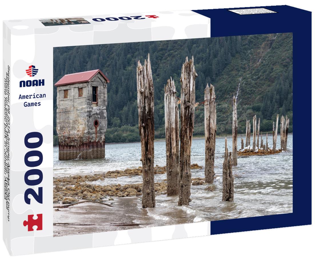 September 08 2018 Juneau Alaska Old pump station on sandy Beach in the Treadwell mine historic park in Juneau Alaska 2000pc Puzzle