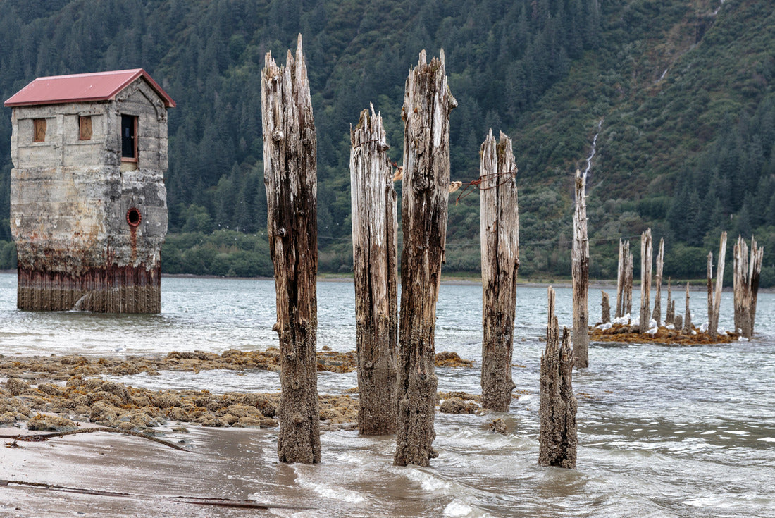 September 08 2018 Juneau Alaska Old pump station on sandy Beach in the Treadwell mine historic park in Juneau Alaska 2000pc Puzzle