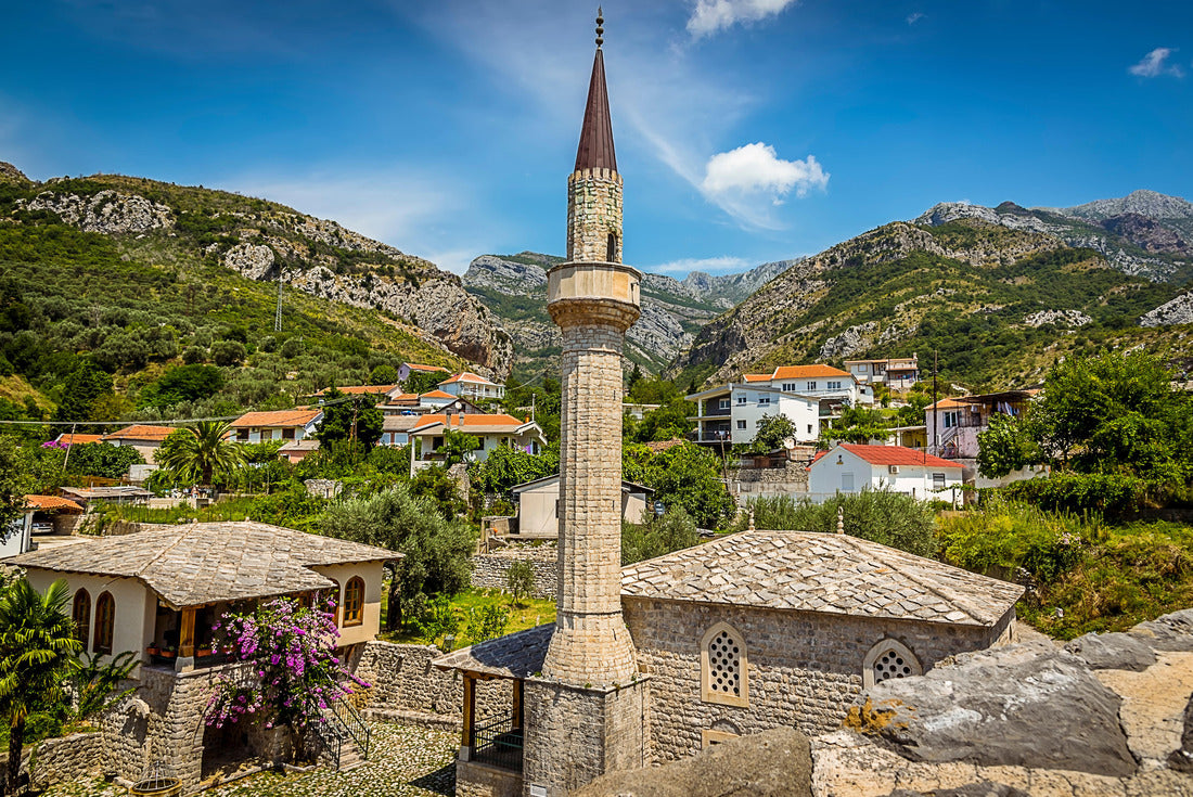 A view from the ramparts of the old fortress in Stari Bar, Montenegro of the clock tower and the surrounding village 2000pc Puzzle