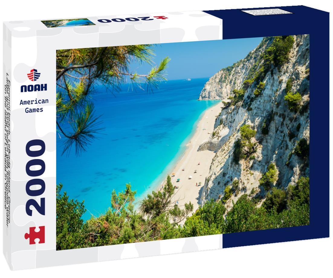Egremni beach, Lefkada island, Greece. Large and long beach with turquoise water on the island of Lefkada in Greece 2000pc Puzzle
