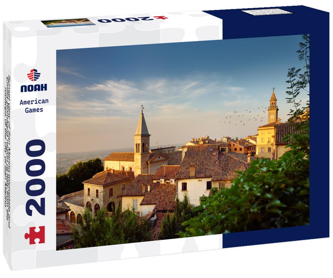 Noah Jigsaw Puzzle Sunset view of San Marino microstate and Emilia-Romagna region of Italy from the rooftops of the city of San Marino 2000 pieces