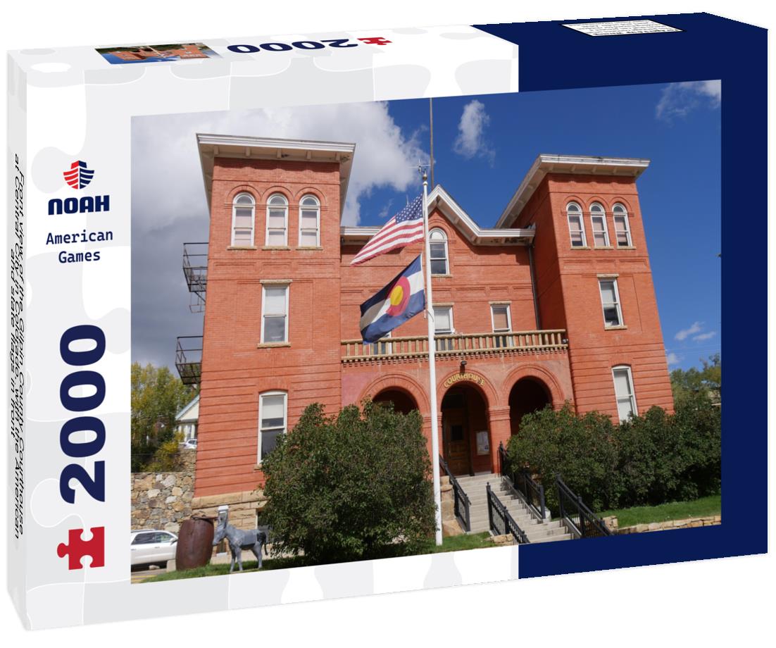 Noah Jigsaw Puzzle Front view of the Gilpin County Courthouse at Central City in Colorado, with the American and state flags in front 2000 pieces