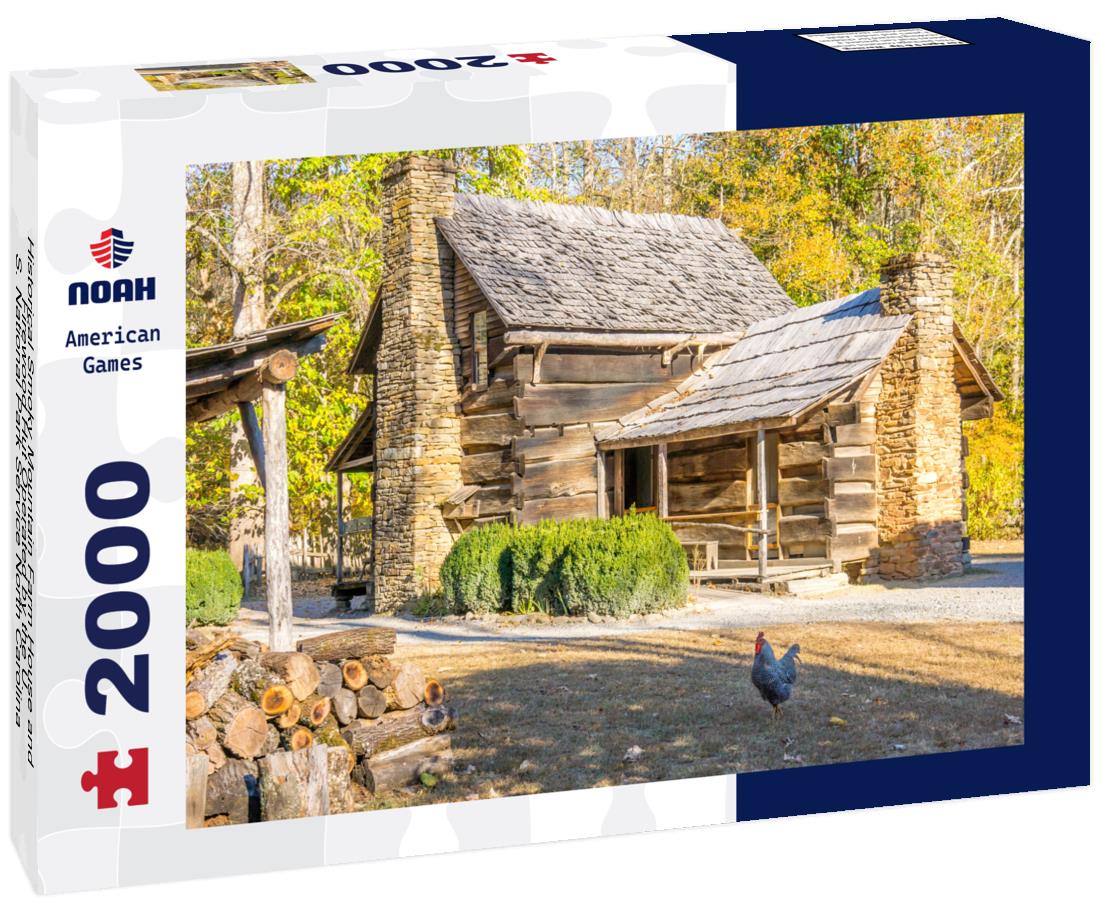 Noah Jigsaw Puzzle Historical Smoky Mountain Farm House and Firewood Hut Operated by the U. S. National Park Service North Carolina 2000 pieces