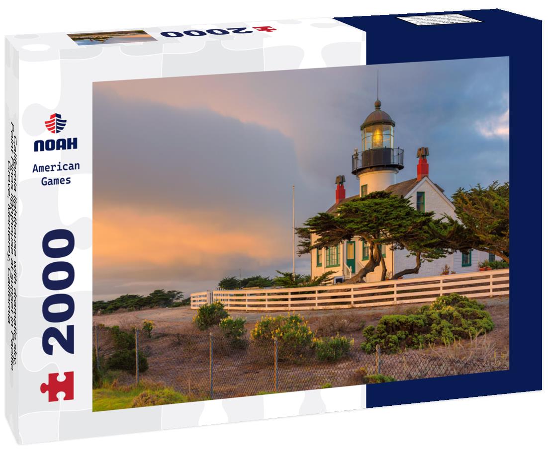 Noah Jigsaw Puzzle California lighthouse with dramatic sky. Point Pinos lighthouse at sunset in Pacific Grove, Monterey, California 2000 pieces