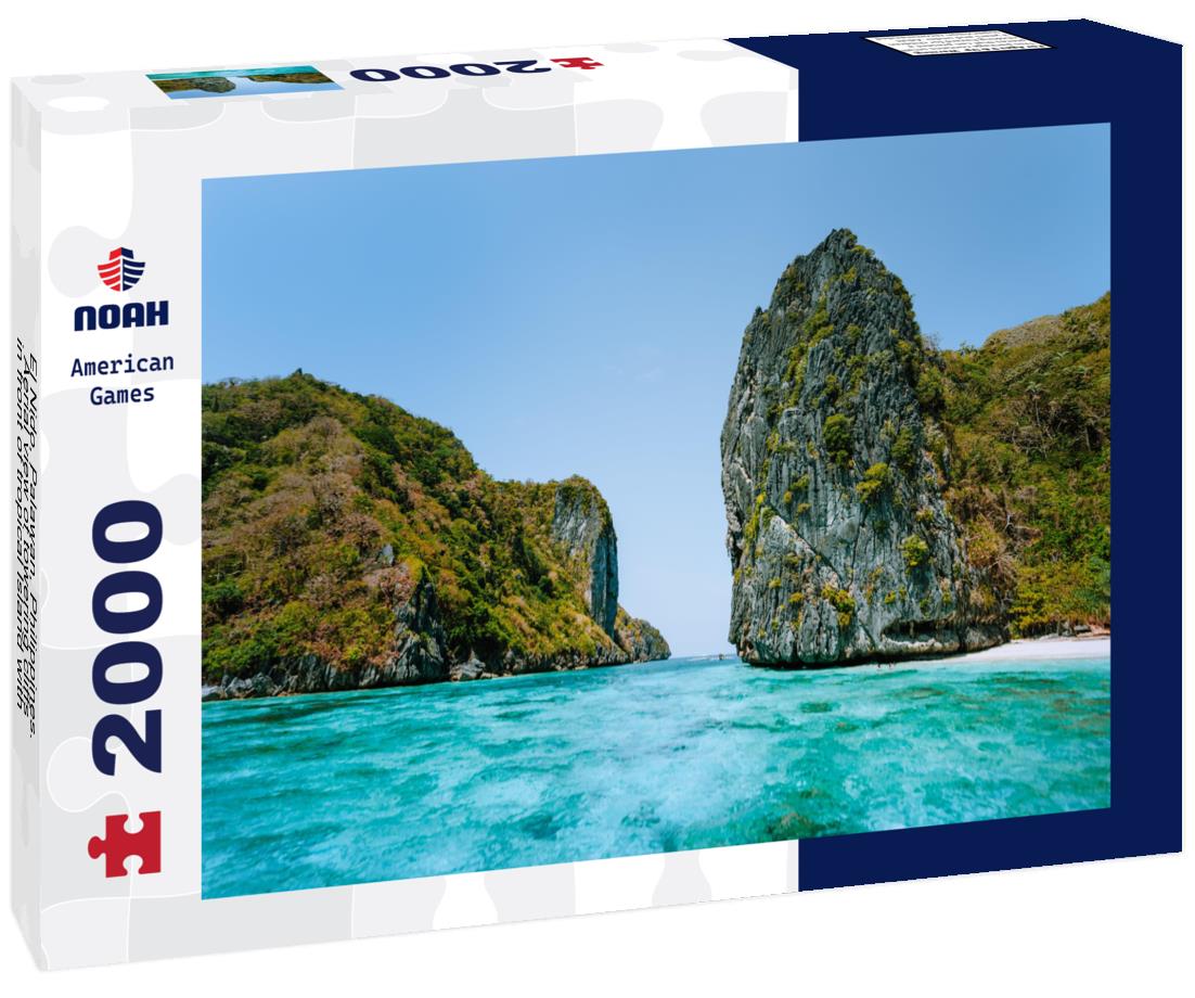 Noah Jigsaw Puzzle El Nido, Palawan, Philippines. Aerial view of towering cliffs in front of tropical Island with white sandy beach 2000 pieces
