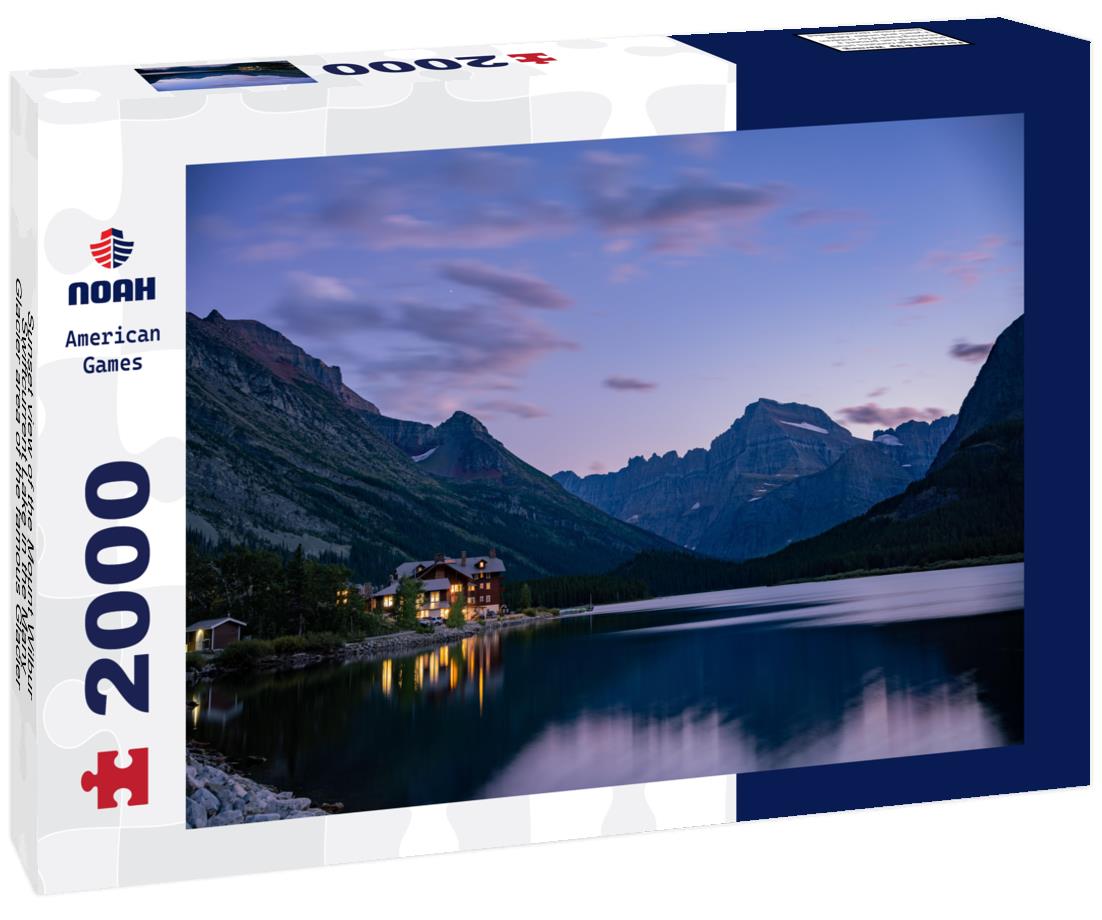 Noah Jigsaw Puzzle Sunset view of the Mount Wilbur, Swiftcurrent Lake in the Many Glacier area of the famous Glacier National Park 2000 pieces