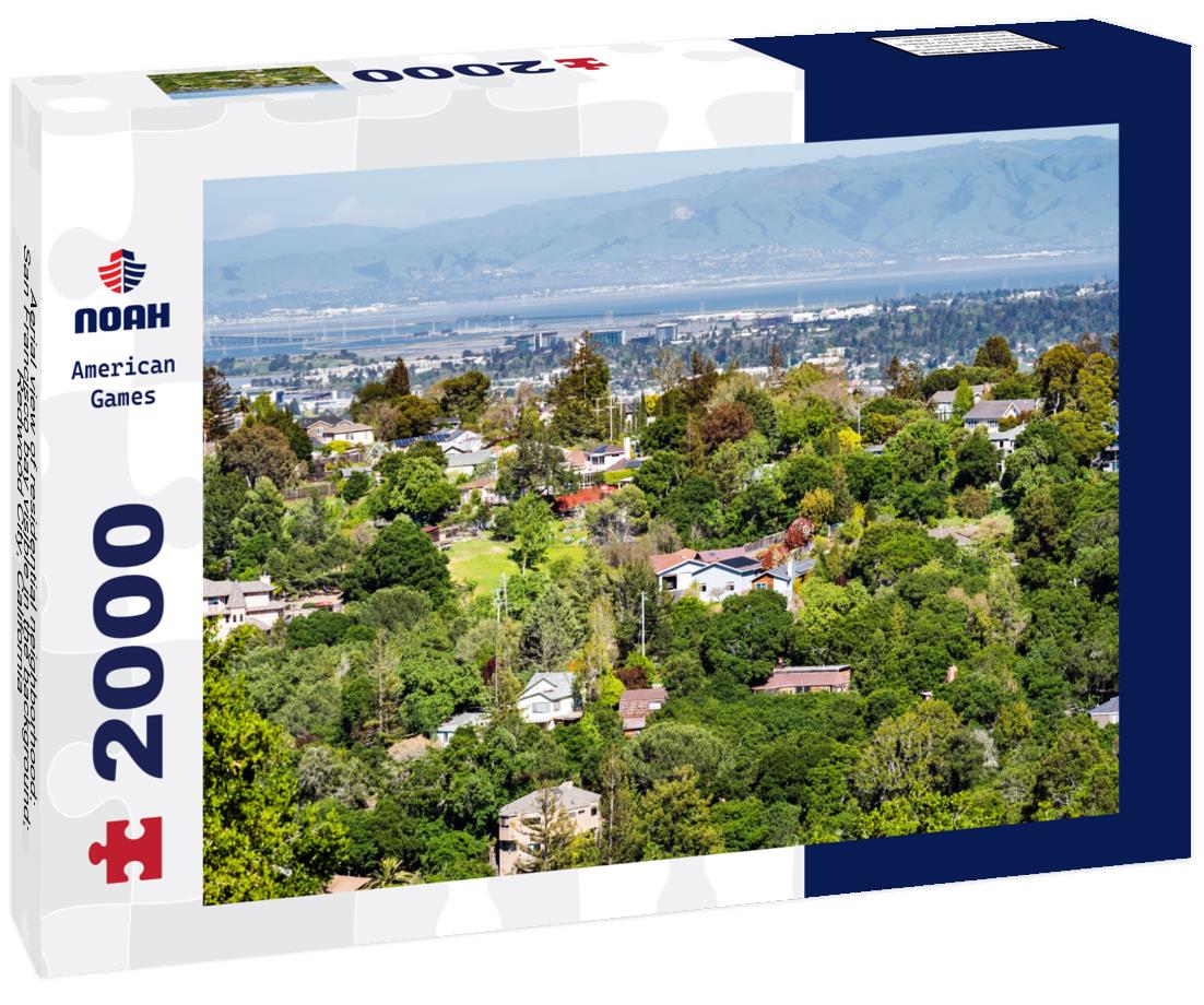 Noah Jigsaw Puzzle Aerial view of residential neighborhood; San Francisco bay visible in the background; Redwood City, California 2000 pieces