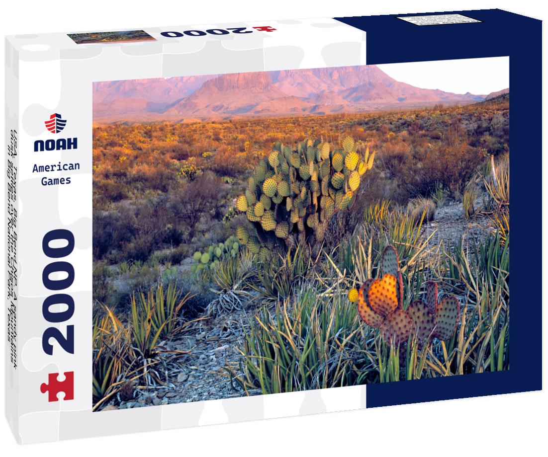 Noah Jigsaw Puzzle USA, Texas, Big Bend NP. A sandy pink dusk settles over the Chisos Mountains, in Big Bend National Park, Texas 2000 pieces