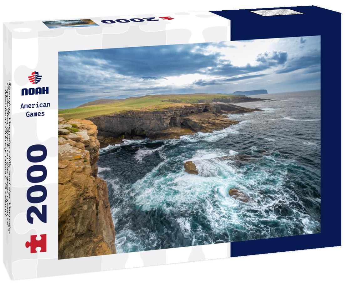 Noah Jigsaw Puzzle Stunning Yesnaby cliffs and the Yesnaby Castle Sea Stack on the west coast of Mainland Orkney island, Scotland 2000 pieces
