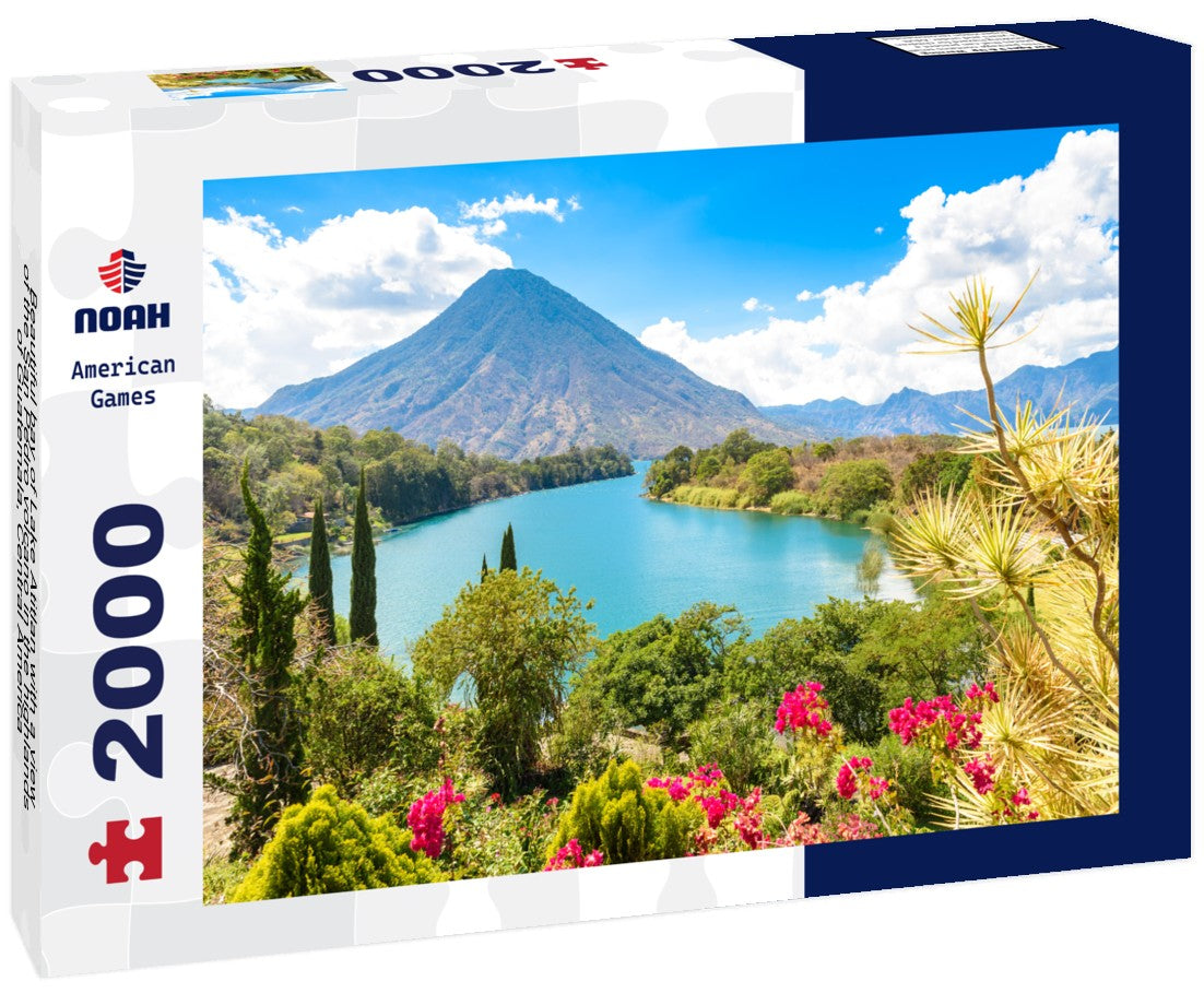 Noah Jigsaw Puzzle Beautiful bay of Lake Atitlan with a view of the San Pedro volcano in the highlands of Guatemala, Central America 2000 Pieces