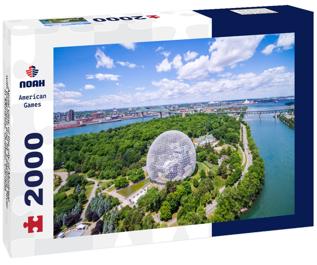 Noah Jigsaw Puzzle Aerial view of the city of Montreal with biosphere and St. Lawrence River in Montreal, Quebec, Canada 2000 Pieces