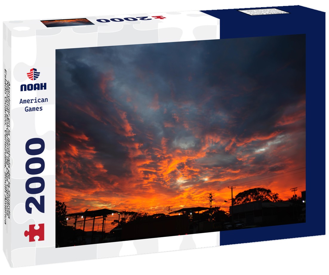Noah Jigsaw Puzzle Atardecer en la alcabala de la Guardia Nacional Bolivariana de Dos Caminos, Estado Guárico, Venezuela, South America 2000 Pieces
