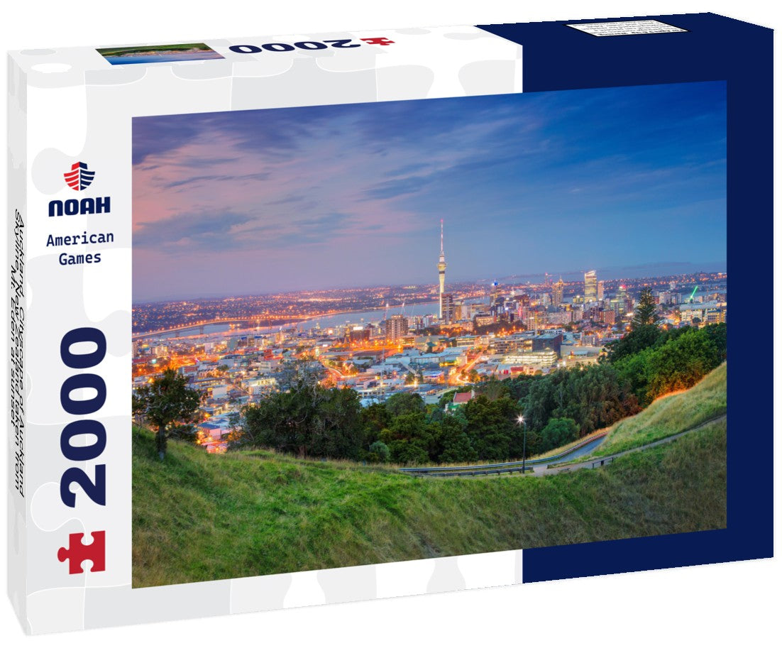 Noah Jigsaw Puzzle Auckland. Cityscape of Auckland Skyline, New Zealand taken from Mt. Eden at sunset 2000 Pieces