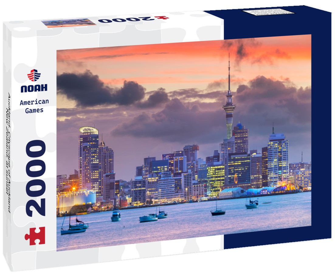 Noah Jigsaw Puzzle Auckland. Cityscape of Auckland, New Zealand, at sunset 2000 Pieces