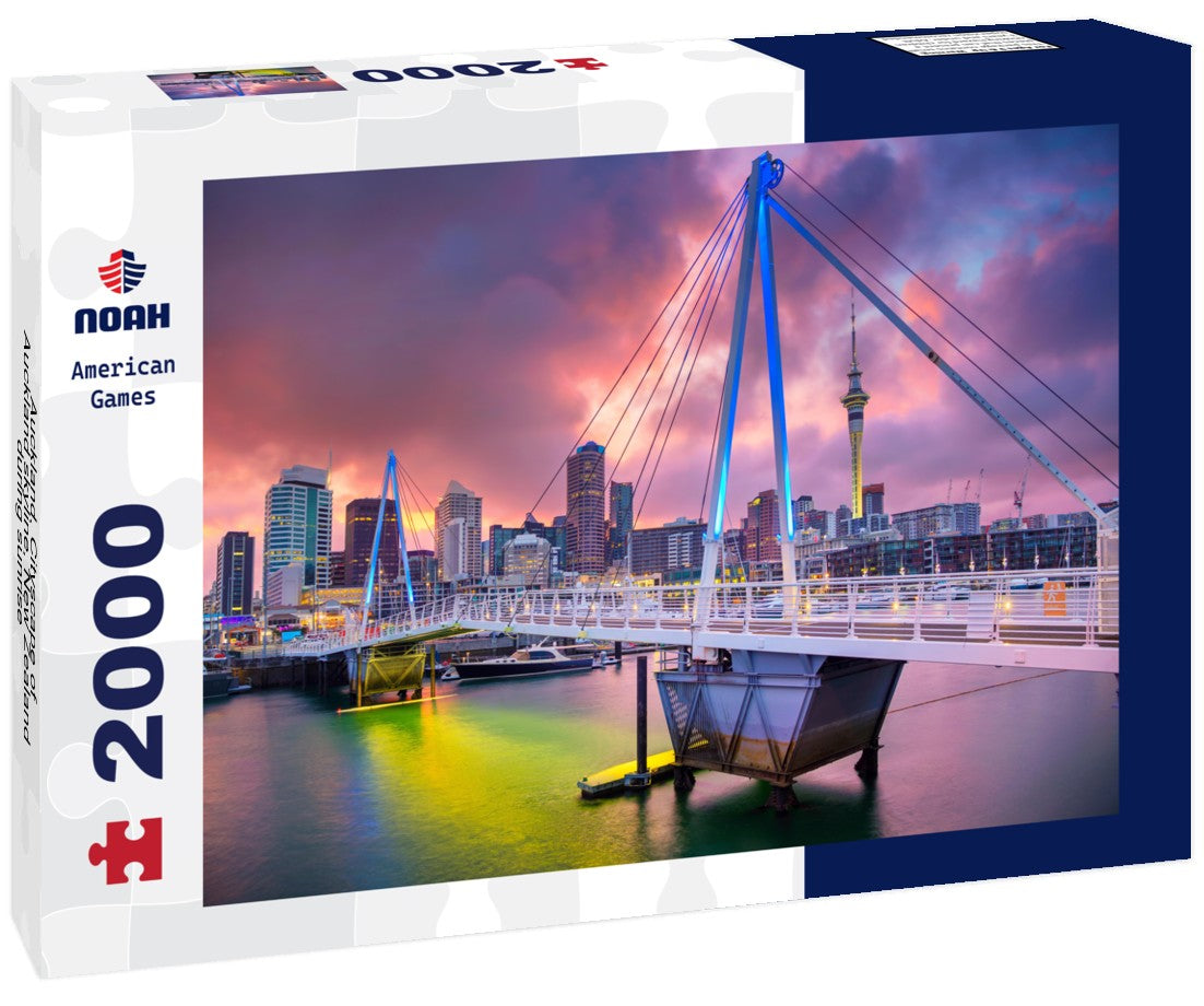 Noah Jigsaw Puzzle Auckland. Cityscape of Auckland skyline, New Zealand during sunrise 2000 Pieces