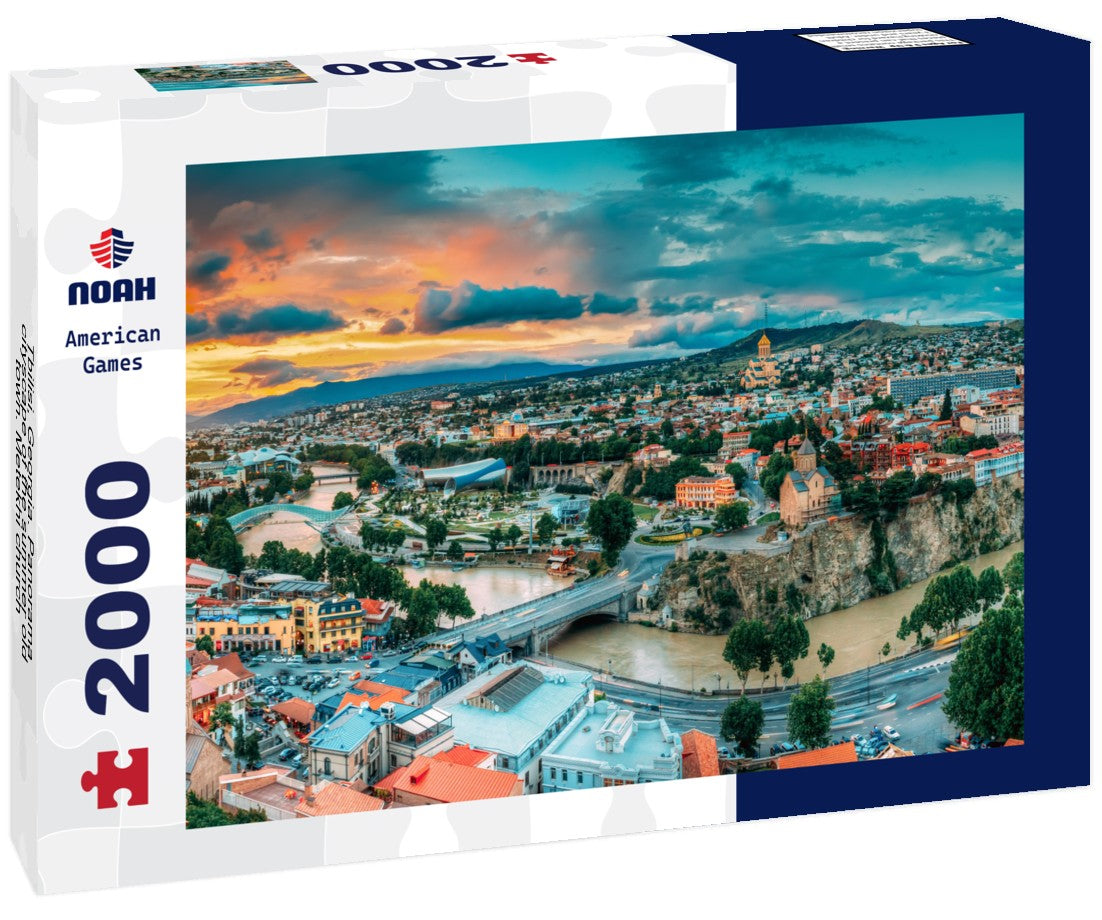 Noah Jigsaw Puzzle Tbilisi, Georgia. Panorama cityscape of the summer old town. Metekhi church 2000 Pieces