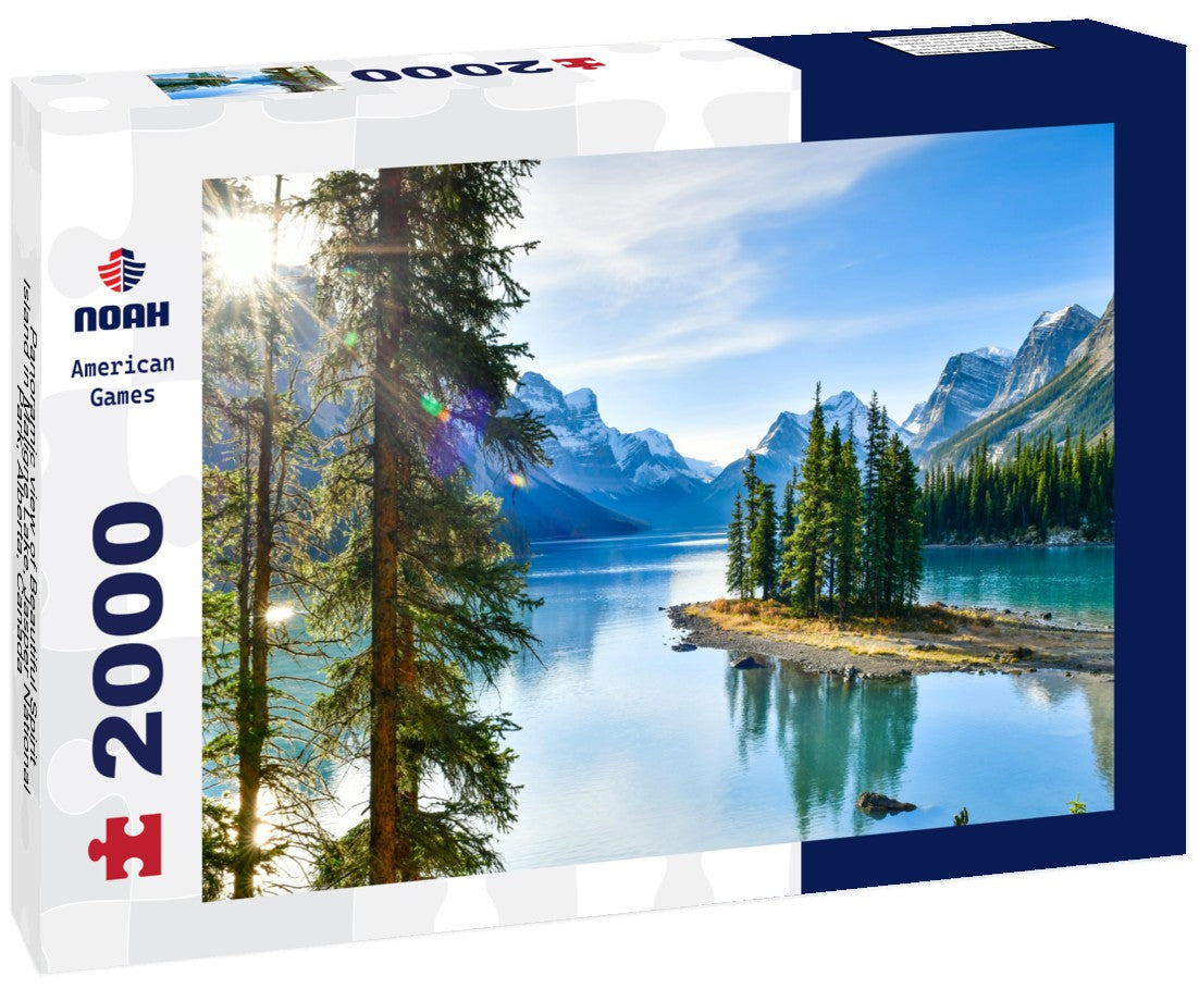 Noah Jigsaw Puzzle Panoramic view of Beautiful Spirit Island in Maligne Lake, Jasper National Park, Alberta, Canada 2000 Pieces