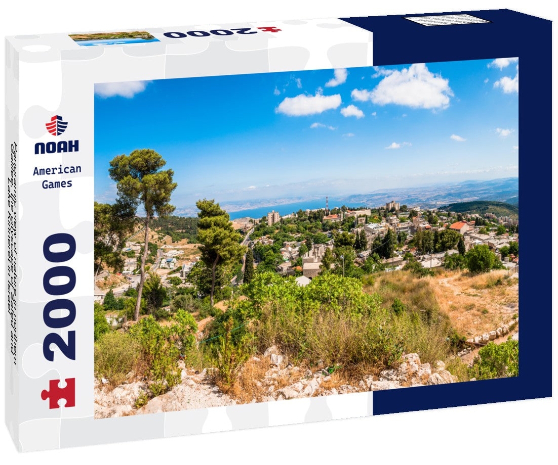 Noah Jigsaw Puzzle Panoramic view of nature in northern Galilee, the cityscape of Safed and Lake Kinneret in Israel 2000 Pieces