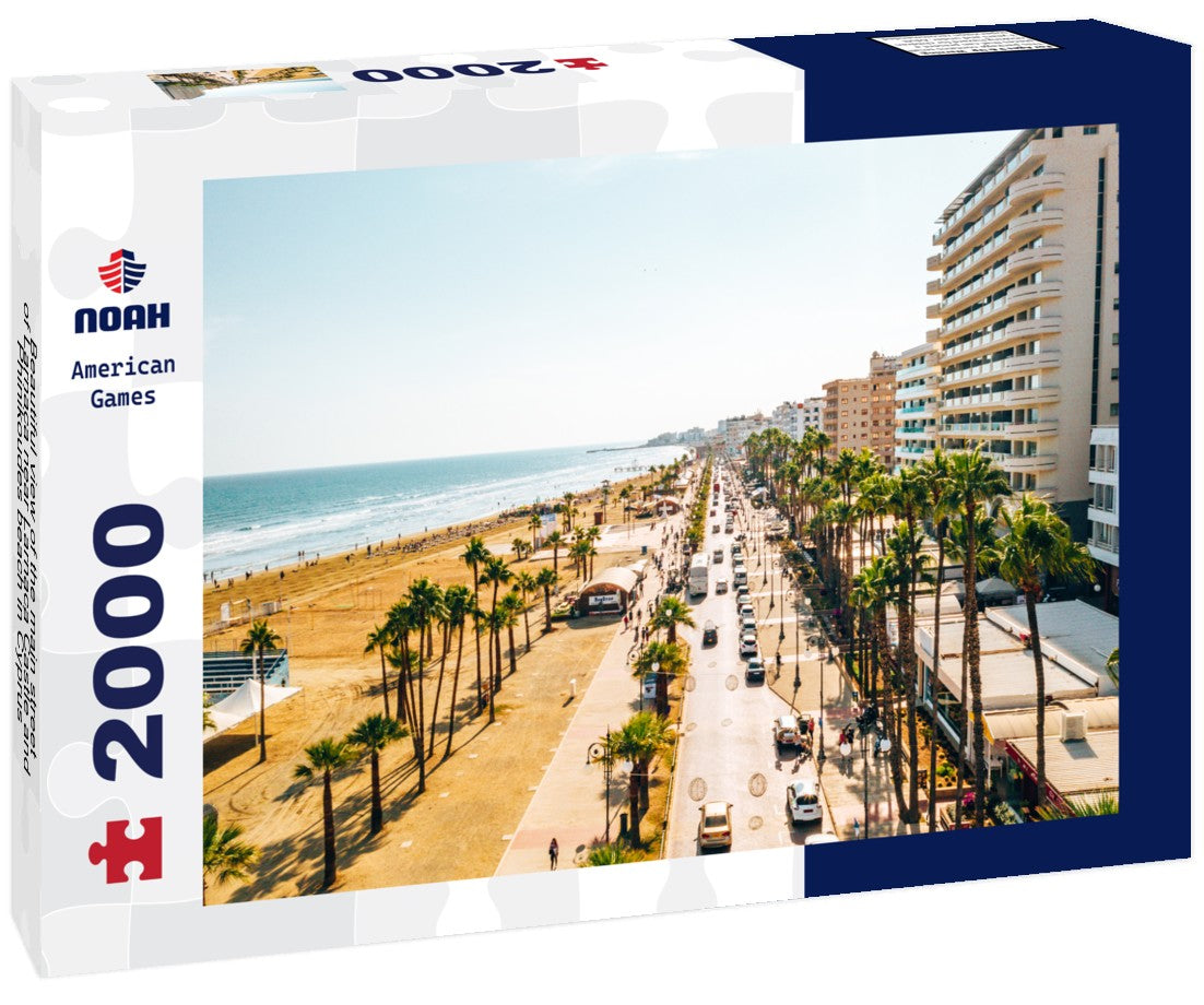 Noah Jigsaw Puzzle Beautiful view of the main street of Larnaca near Larnaca Castle and Phinikoudes beach in Cyprus 2000 Pieces