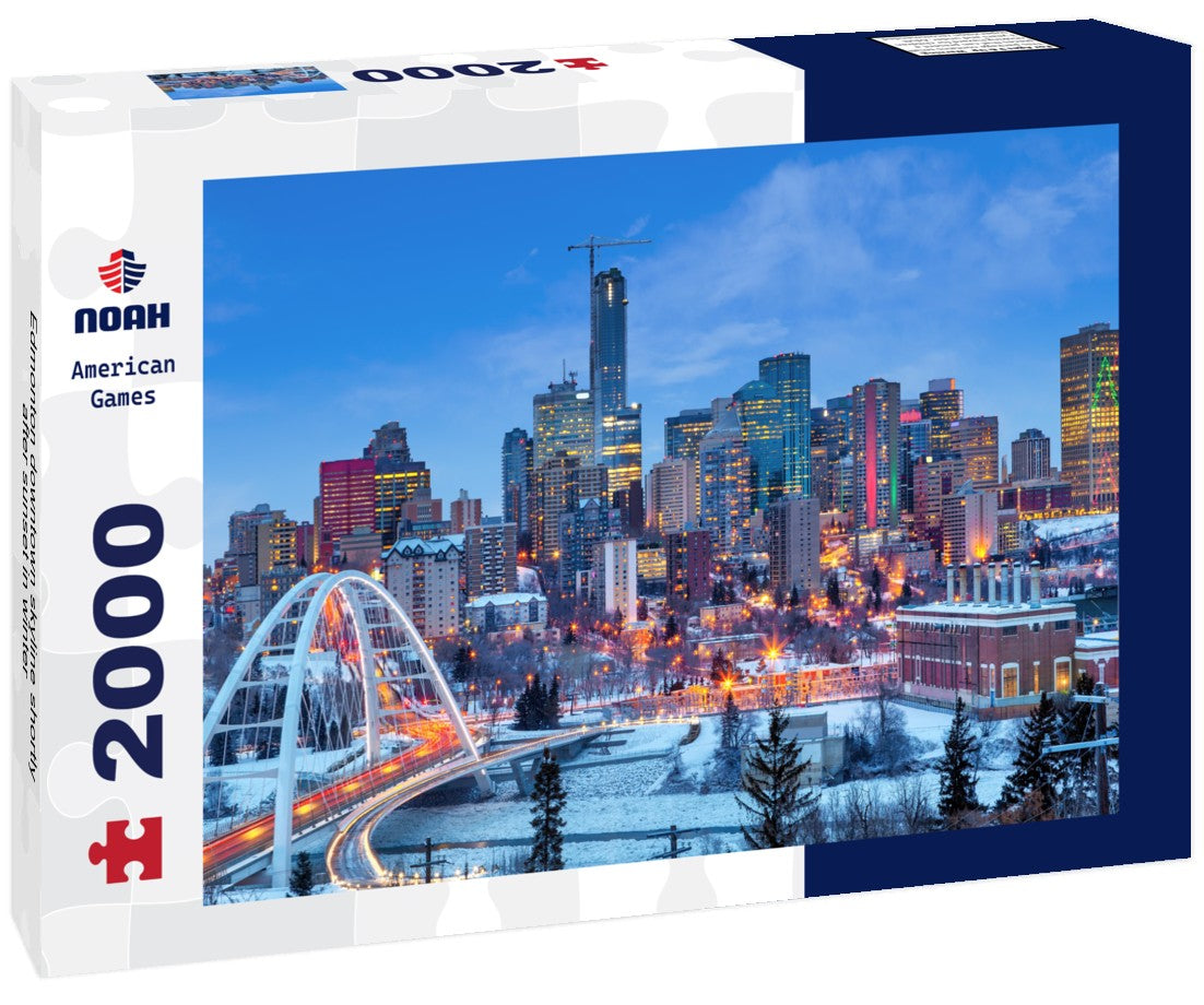 Noah Jigsaw Puzzle Edmonton downtown skyline shortly after sunset in winter 2000 Pieces