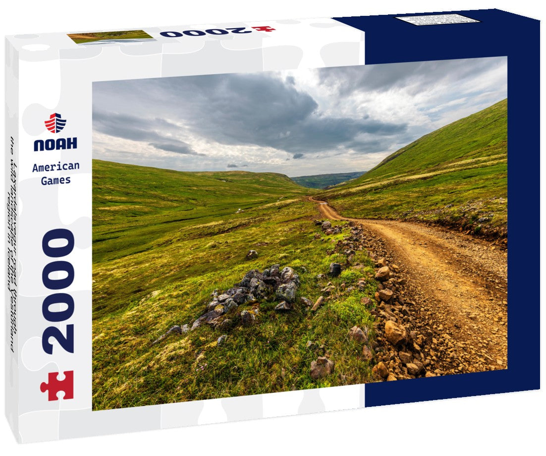 Noah Jigsaw Puzzle Laxardalsvegur road through the wild landscape of the Vesturland region in Iceland 2000 Pieces