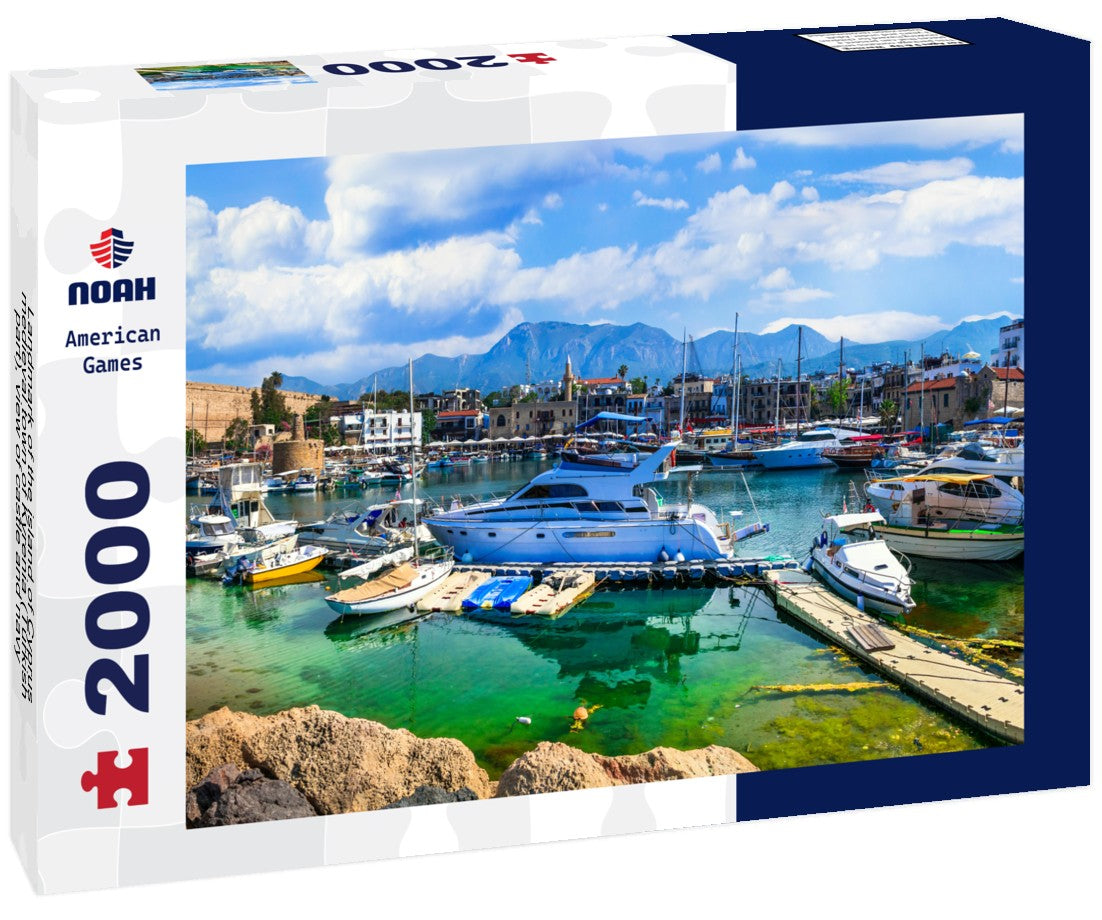 Noah Jigsaw Puzzle Landmark of the island of Cyprus - medieval town of Kyrenia (Turkish part), view of castle and navy 2000 Pieces
