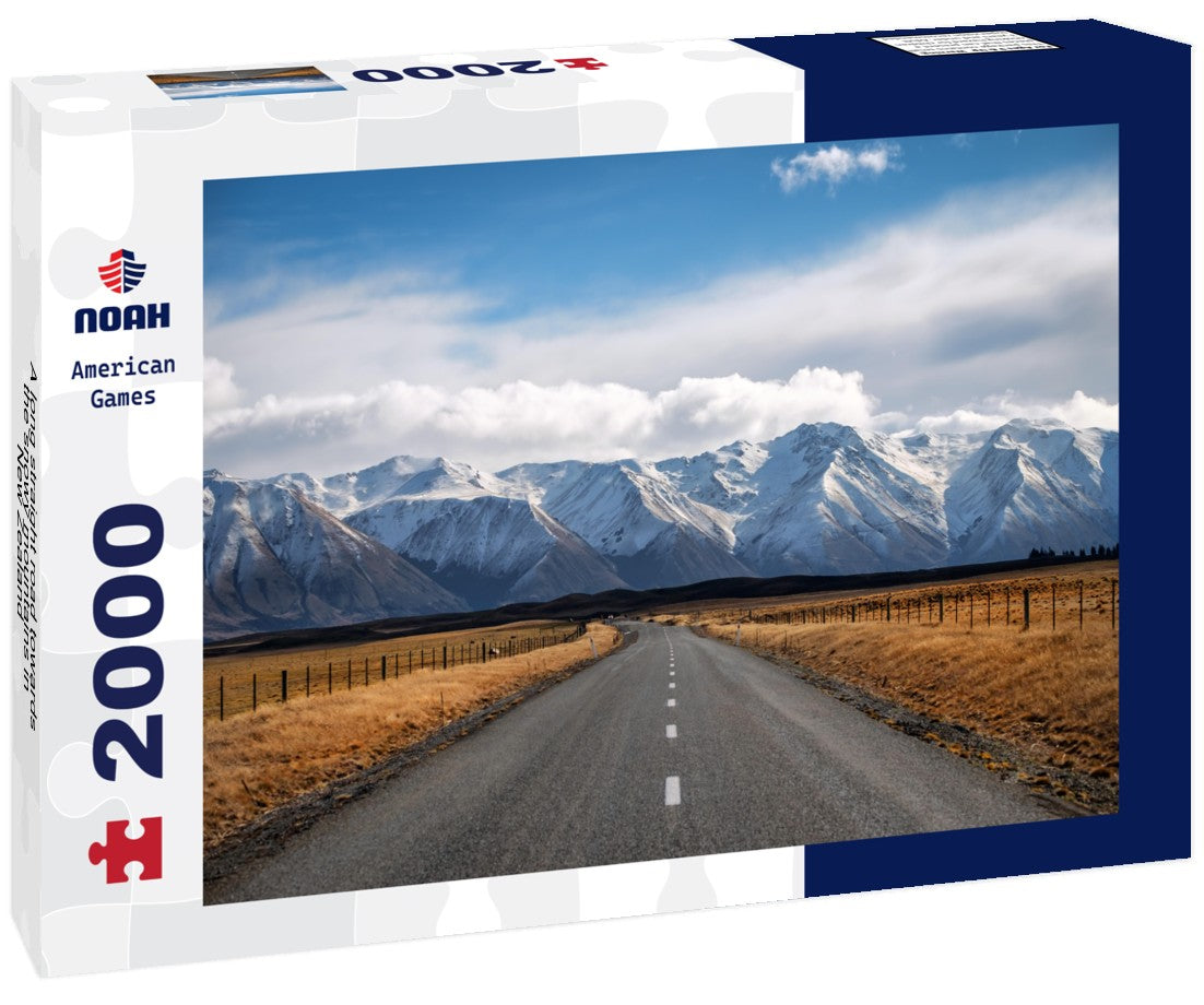 Noah Jigsaw Puzzle A long straight road towards the snowy mountains in New Zealand 2000 Pieces
