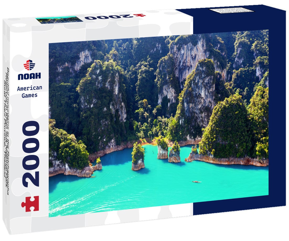 Noah Jigsaw Puzzle Beautiful mountains in the Ratchaprapha Reservoir in Khao Sok National Park, Surat Thani Province, Thailand 2000 Pieces