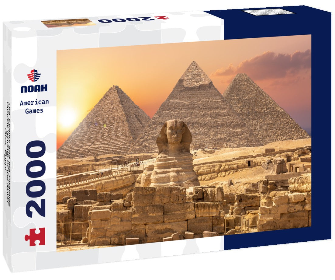 Noah Jigsaw Puzzle The Sphinx and the Piramids, famous wonder of the world, Giza, Egypt 2000 Pieces