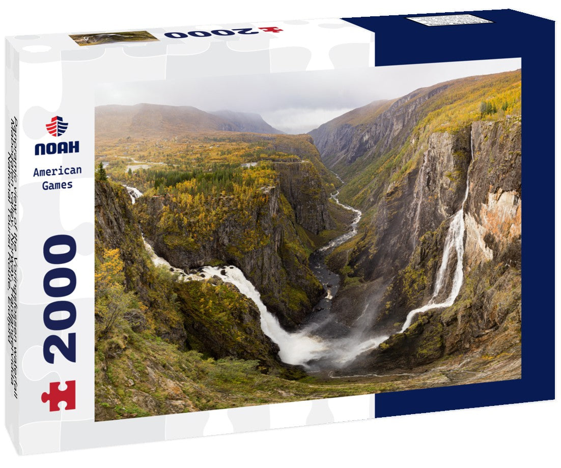 Noah Jigsaw Puzzle Panoramic view of the Voringsfossen waterfall, Mabodalen valley, Norway. Hardangervidda National Tourist Route, Eidfjord, Hardangerfjord, Norway 2000 Pieces