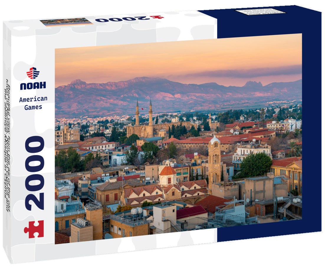 Noah Jigsaw Puzzle Beautiful view from the air of the old town of Nicosia, Northern Cyprus and the Selimiye Mosque in Cyprus 2000 Pieces
